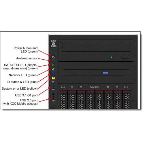 Lenovo ThinkSystem ST650 V2 Tower Server, 3.5" 8TB 7.2K, 16GB DDR4 7Z74CTO1WW_2 - Theodist