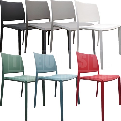 Leshi Plastic Chair Dining Square Back Stackable Premium - Theodist