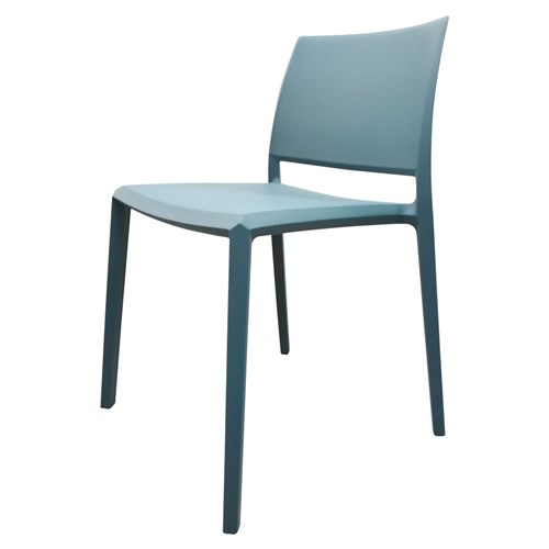 Leshi Plastic Chair Dining Square Back Stackable Premium_Blue - Theodist