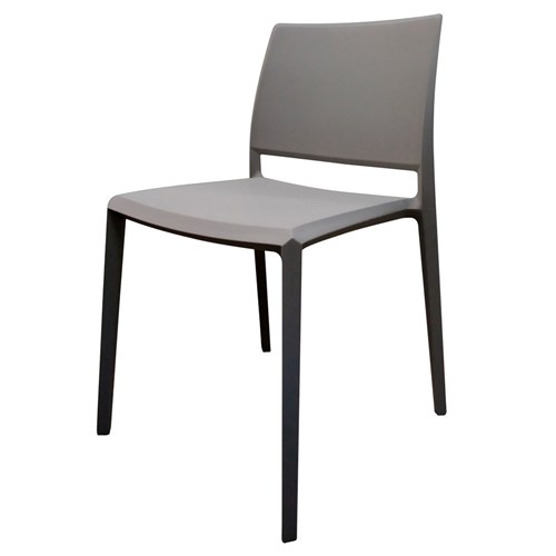 Leshi Plastic Chair Dining Square Back Stackable Premium_Dark Grey - Theodist