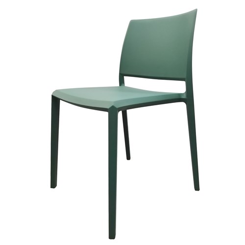 Leshi Plastic Chair Dining Square Back Stackable Premium_Green - Theodist