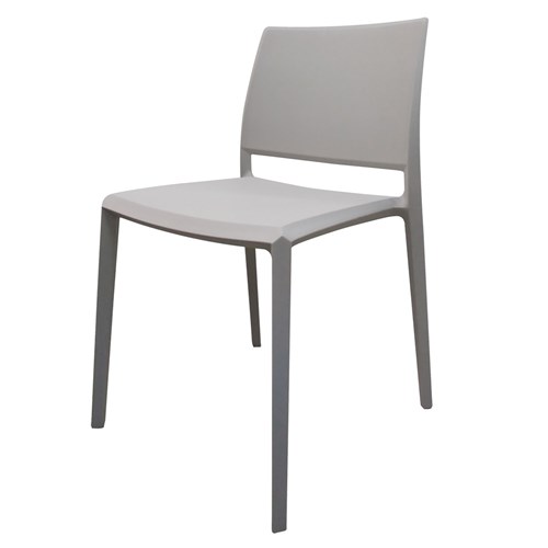 Leshi Plastic Chair Dining Square Back Stackable Premium_WarmGrey - Theodist