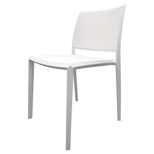 Leshi Plastic Chair Dining Square Back Stackable Premium_White - Theodist