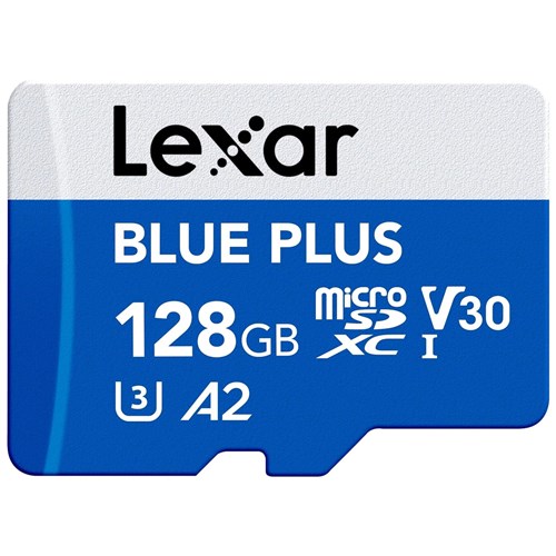 Lexar Blue Plus 128GB Micro SDXC UHS-I Memory Card 100MBs (R) 843367139873 - Theodist