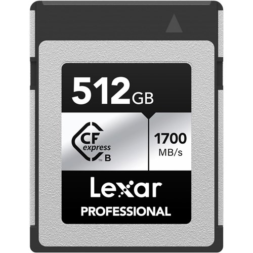 Lexar Pro CFexpress 512GB Type B Memory Card 1750MBs(R) 1300MBs(W), Silver, 843367130382 - Theodist
