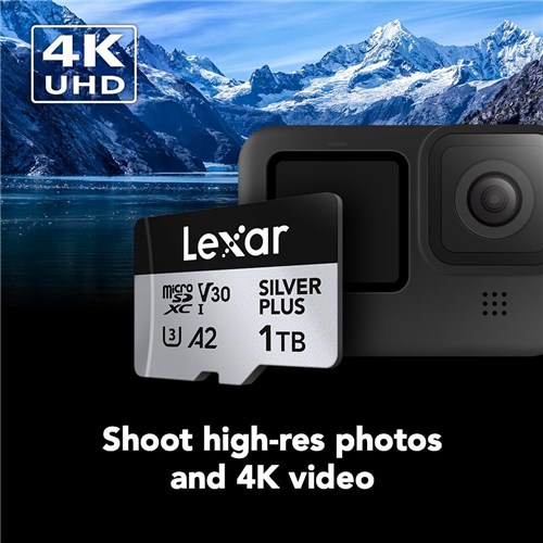 Lexar Micro SDXC UHS-I 1TB Silver Plus Memory Card 205MBs(R) 150MBsW+SD Adapter, 843367135363_2 - Theodist