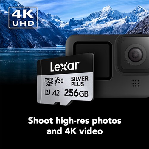 Lexar Micro SDXC UHS-I 256G Silver Plus Memory Card C10 U3 V30 205MBsR 150MBs + SD Adapter_2 - Theodist