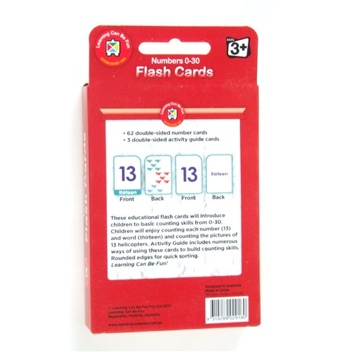 Learning Can Be Fun LFC030 Flash Cards Numbers 0-30 Age 3+_1 - Theodist