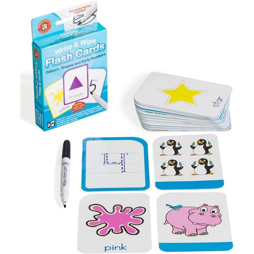 Learning Can Be Fun LFCCSNM Flash Cards Colours, Shapes & Early Numbers with Marker Age 3+_1 - Theodist