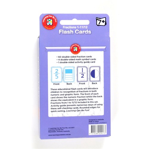 Learning Can Be Fun LFCFRACT Flash Cards Fractions 1-11/12 Age 7+_1 - Theodist