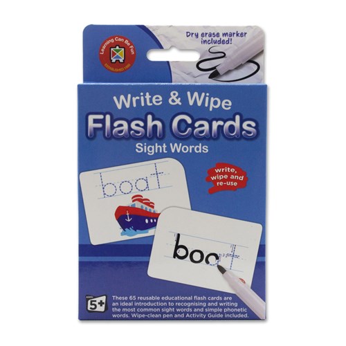 Learning Can Be Fun Write & Wipe Flash Cards Sight Words 5+ - Theodist