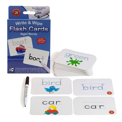 Learning Can Be Fun Write & Wipe Flash Cards Sight Words 5+_1 - Theodist