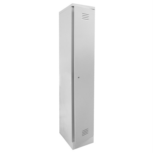 Steel Locker Single Door, Grey - 300mm X 455mm X 1829mm - Theodist