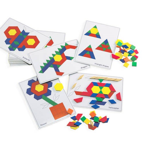 Learning Can Be Fun Pattern Blocks Picture Cards 20 Pack - Theodist