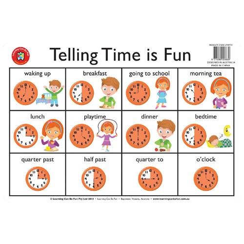 Learning Can Be Fun LPMTTIF Telling Time is Fun Placemat - Theodist