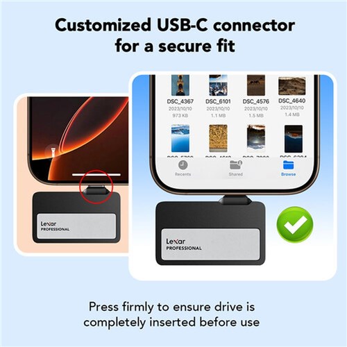 Lexar SL400 Professional Go 1TB Portable SSD Hard Drive External with Hub_10 - Theodist