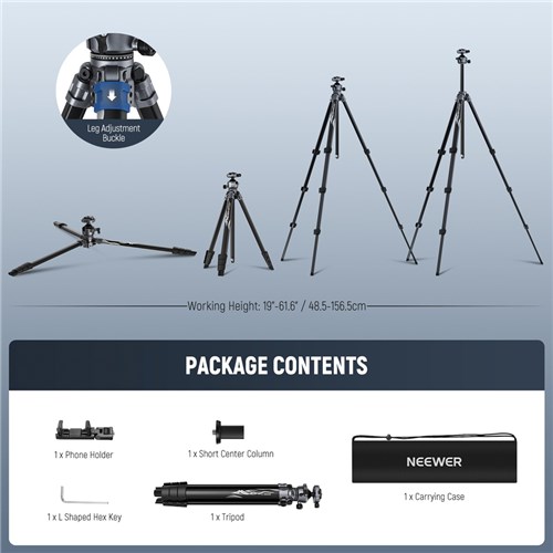 Neewer LT07 Aluminum Tripod with Ball Head_8 - Theodist