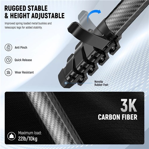 Neewer LT38 Carbon Fiber Tripod with 360° Panorama Ball Head_3 - Theodist