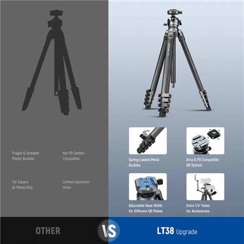 Neewer LT38 Carbon Fiber Tripod with 360° Panorama Ball Head_8 - Theodist