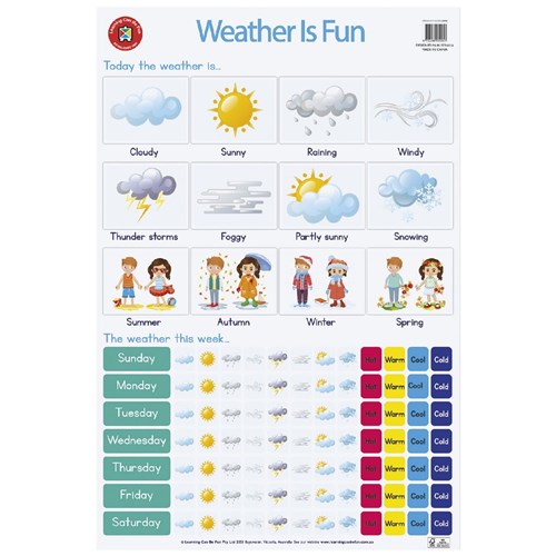 Learning Can Be Fun LWPN Weather Is Fun Chart Wall Chart_1 - Theodist