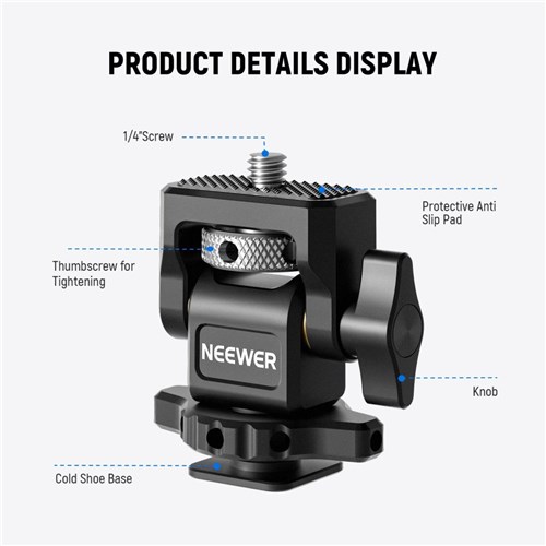Neewer MA002 Field Monitor Mount 360° Swivel & 180° Tilt Damping Adjustable Cold Shoe_1 - Theodist
