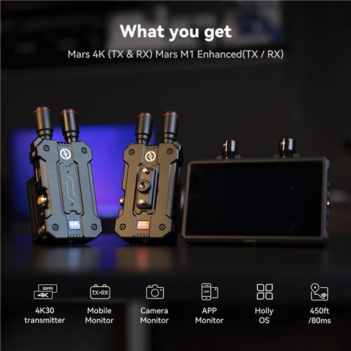 Hollyland Mars M1 Enhanced Wireless Video Transmitter/Receiver/Monitor + Mars 4K Wireless Transceiver (TX & RX) Kit 6976068112617_4 - Theodist