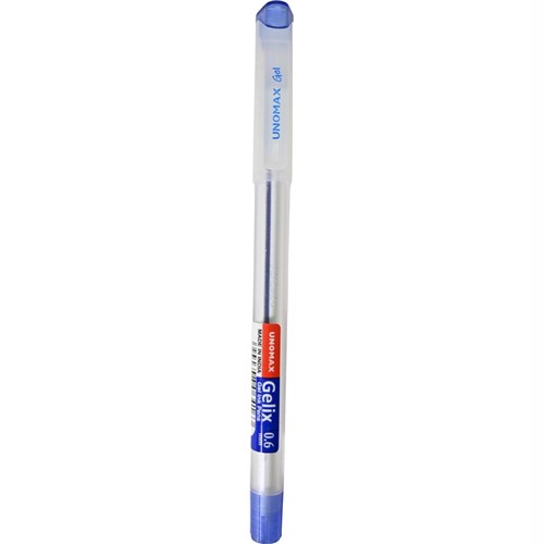 Unomax Gelix Gel Ink Pens 0.6mm, Blue