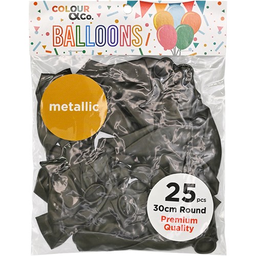 Colour & Co. MB2530 Metallic Balloons, 25 Pcs, 30cm Round, Premium Quality_10 - Theodist