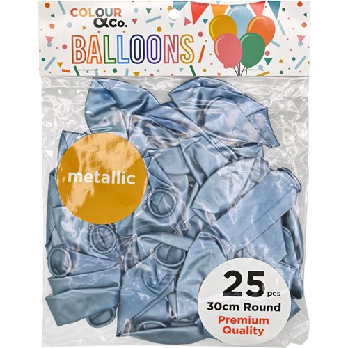 Colour & Co. MB2530 Metallic Balloons, 25 Pcs, 30cm Round, Premium Quality_8 - Theodist