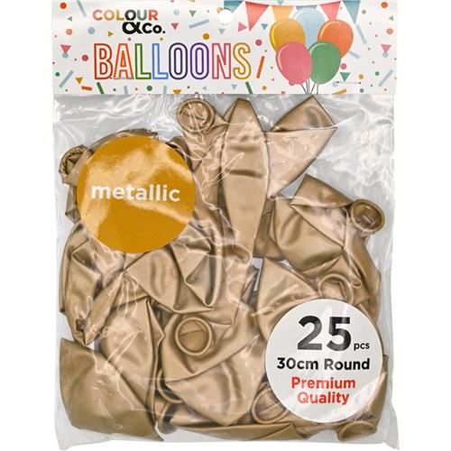 Colour & Co. MB2530 Metallic Balloons, 25 Pcs, 30cm Round, Premium Quality_5 - Theodist