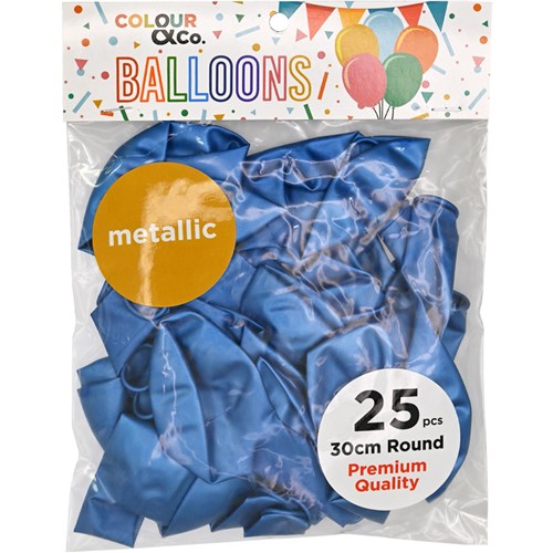 Colour & Co. MB2530 Metallic Balloons, 25 Pcs, 30cm Round, Premium Quality_1 - Theodist