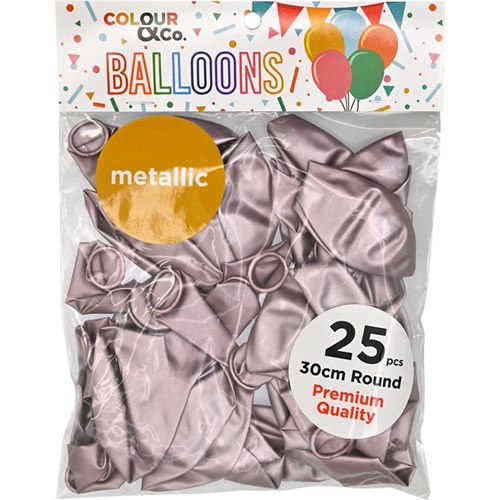 Colour & Co. MB2530 Metallic Balloons, 25 Pcs, 30cm Round, Premium Quality_3 - Theodist