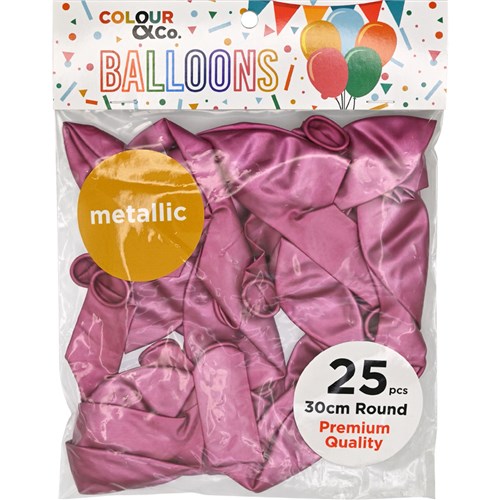 Colour & Co. MB2530 Metallic Balloons, 25 Pcs, 30cm Round, Premium Quality_7 - Theodist