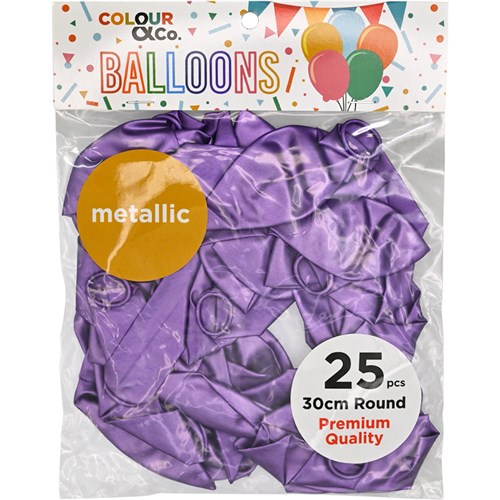 Colour & Co. MB2530 Metallic Balloons, 25 Pcs, 30cm Round, Premium Quality_4 - Theodist