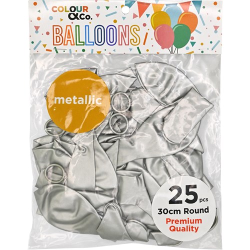 Colour & Co. MB2530 Metallic Balloons, 25 Pcs, 30cm Round, Premium Quality_6 - Theodist