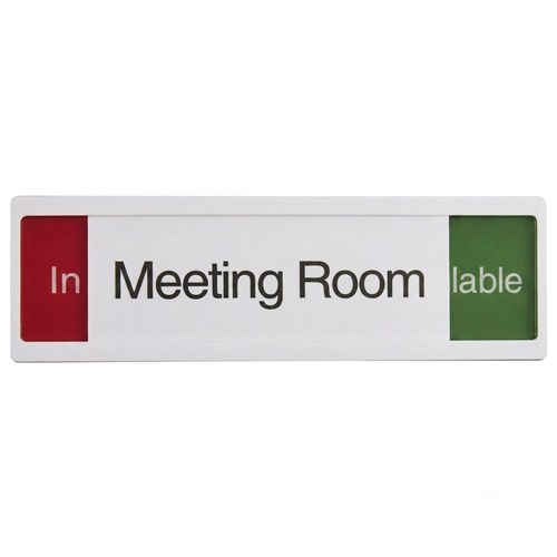 Sandleford MEET1 "Meeting Room: Available / In Use" Sign 250x80mm - Theodist