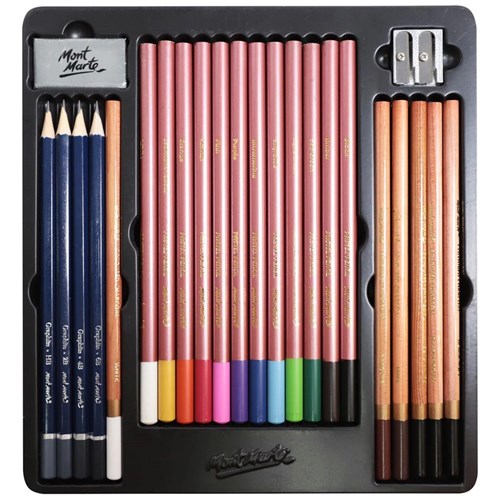 Mont Marte MMGS0020 Coloured Pencils Drawing Set Signature 24pc_1 - Theodist