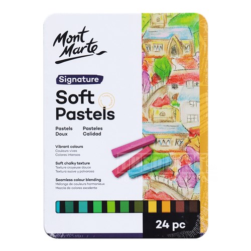 Mont Marte MMPT0017 Soft Pastels in Tin Box Signature 24pc - Theodist