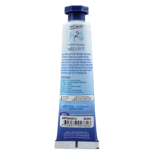 Mont Marte H2O Water Mixable Oil Paint 37mL Permanent Red_1 - Theodist