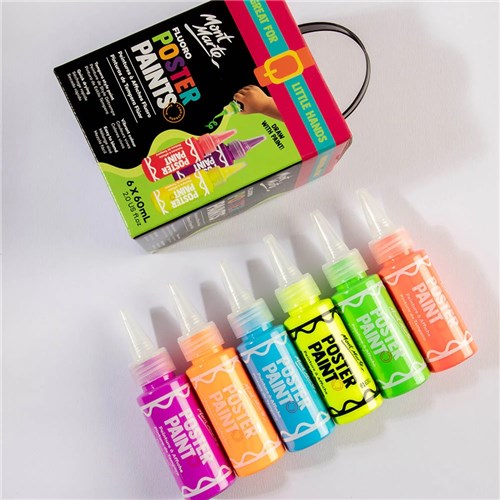 Mont Marte MPST6002 Fluoro Poster Paints 6x60mL_2 - Theodist