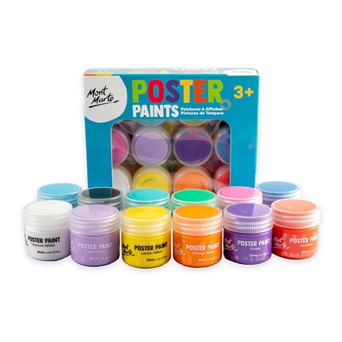 Mont Marte MPST8002 Poster Paints 20mL x 12pc_1 - Theodist