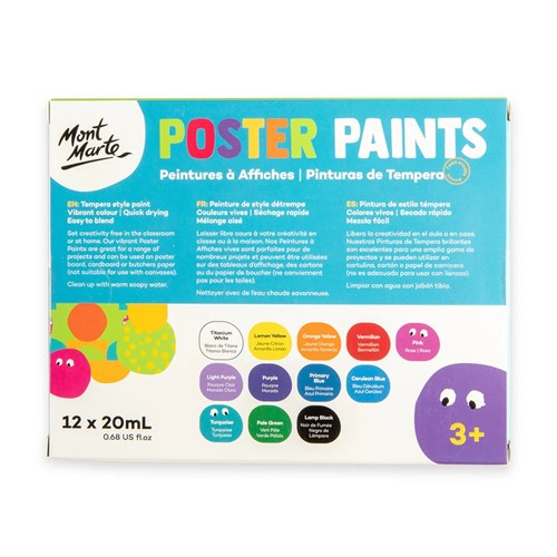 Mont Marte MPST8002 Poster Paints 20mL x 12pc_4 - Theodist