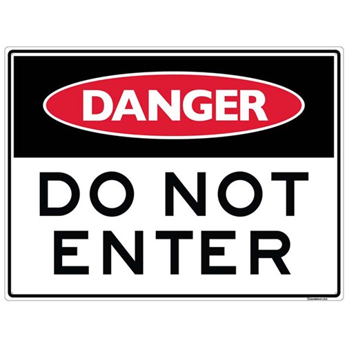 Sandleford MS12 "DANGER DO NOT ENTER" Plastic Safety Sign 300x225mm - Theodist