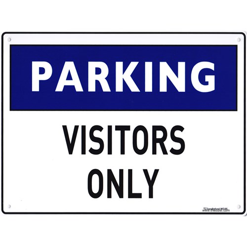 Sandleford MS46 "VISITORS PARK ONLY" Plastic Sign 300x225mm - Theodist