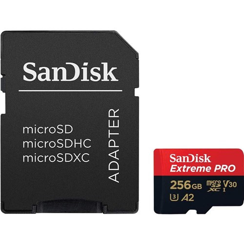 SanDisk Extreme Pro 256GB 200/140MB/s Micro SDXC Card + Adaptor SDSQXCD-256G-GN6MA_1 - Theodist
