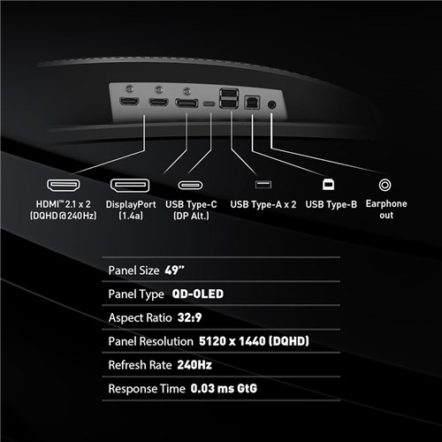 MSI MPG 491CQPX QD-OLED 49" Gaming Curved Monitor DQHD, 240Hz, QD-OLED_5 - Theodist