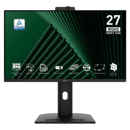 MSI Pro MP275QPDG 27" Monitor, IPS, QHD, 100HZ, 1MS, HAS, SPK Black, 6336815 - Theodist