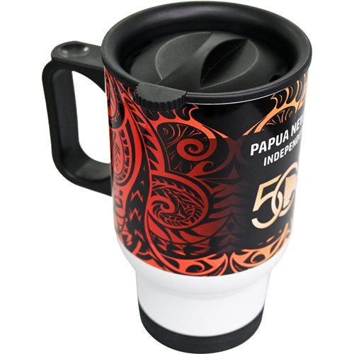  Coffee Cup Aluminium with Lid 50th PNG Independence Day 380mL_6 - Theodist