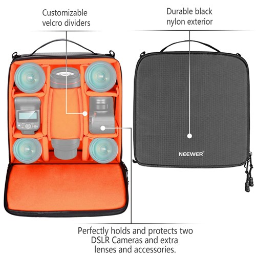 Neewer V247175 Soft Padded Camera Equipment Storage Carry Case Black_2 - Theodist