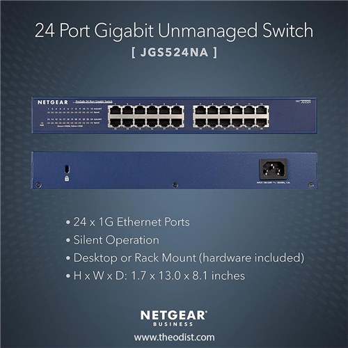 Netgear JGS524 24-Port Gigabit Ethernet Switch Rack-Mount JGS524AU_1 - Theodist